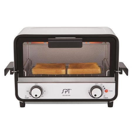 SPT SPT SO-0972WA Easy Grasp 2 Slice Countertop Toaster Oven; Glossy White SO-0972WA